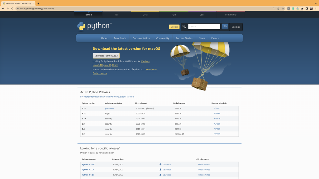 installing python page banner